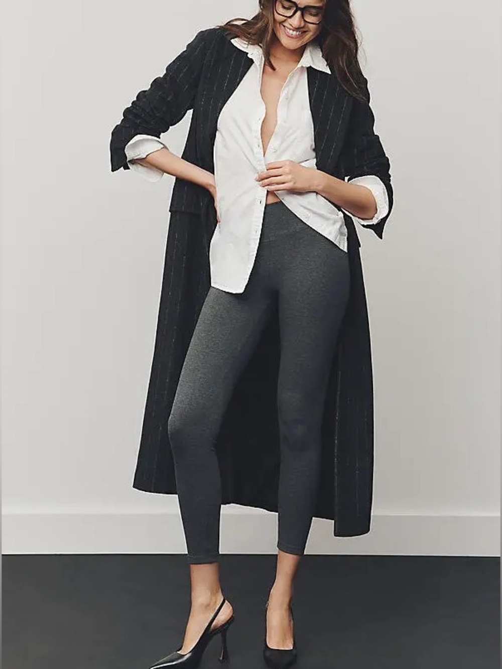 Anthropologie Solid High-Rise Black Ponte Leggings Strong Lightweight Classic